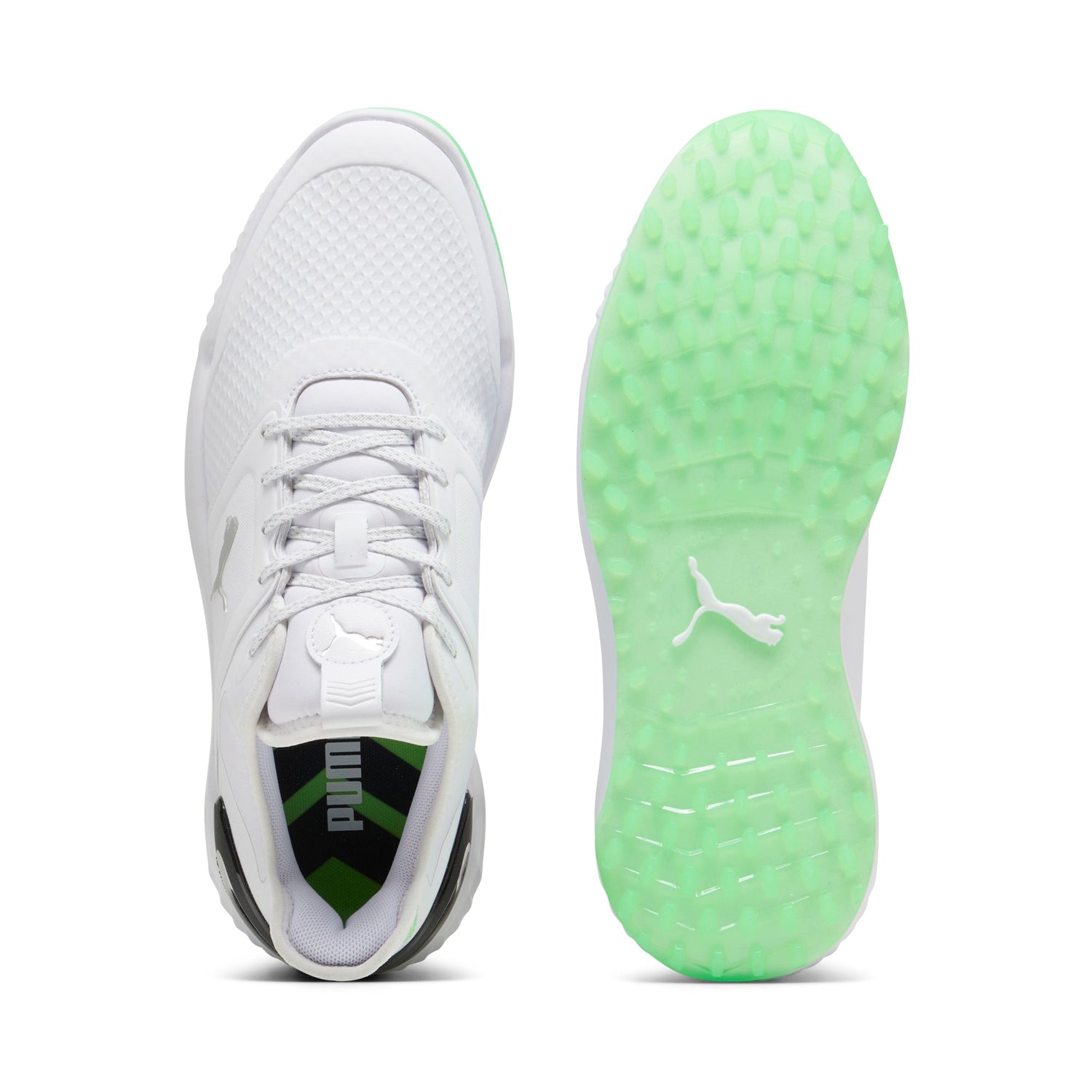 Puma White / Fluro Green